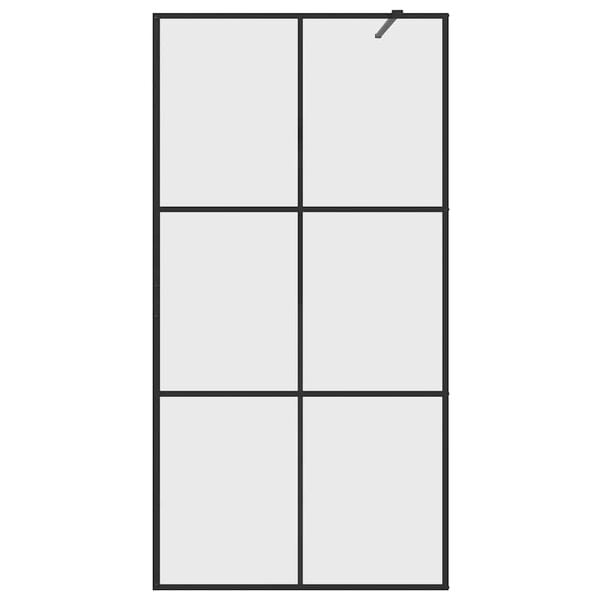 vidaXL Walk-in Shower Wall with Clear ESG Glass 100x195 cm Black