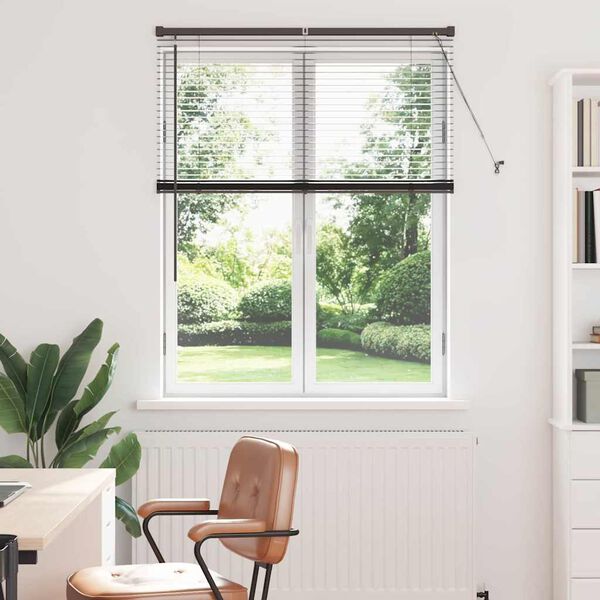 vidaXL Venetian Blinds Height Adjustable Black 130 x 105 cm Aluminium