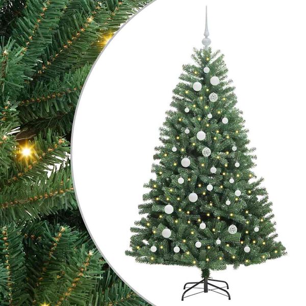 vidaXL Artificial Hinged Christmas Tree Green 150 cm PVC and Metal