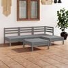 vidaXL 5 Piece Garden Lounge Set Solid Pinewood Grey