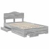 vidaXL Bed Frame with Drawer Grey Sonoma 120 x 190 cm Engineered Wood