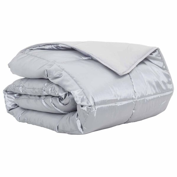 vidaXL Summer Duvet Silver 200 x 240 cm Satin and Microfiber