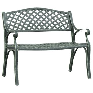 vidaXL Garden Bench 102 cm Cast Aluminium Green