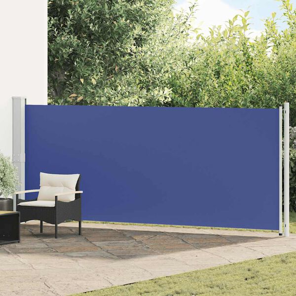 vidaXL Patio Retractable Side Awning 600x160 cm Blue