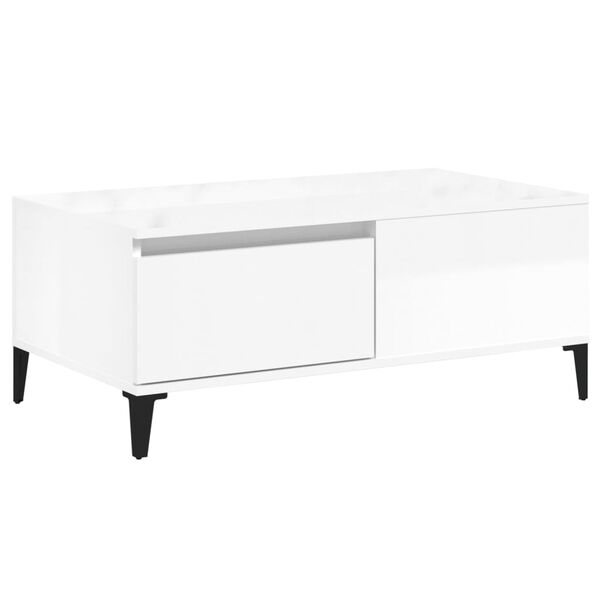 vidaXL Coffee Table High Gloss White 90x50x36.5 cm Engineered Wood