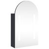 vidaXL Bathroom Mirror Cabinet with LED Light Arched Grey 42x13x70 cm