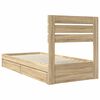 vidaXL Storage Bed with Drawer Sonoma Oak 75 x 190 cm Engineered Wood