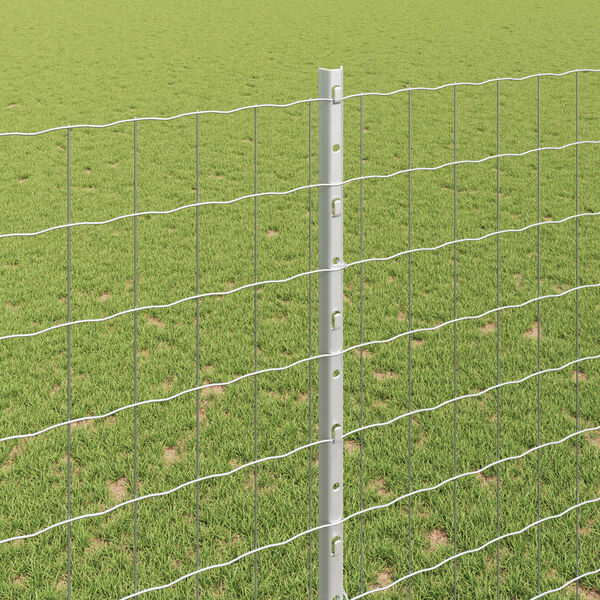 vidaXL Fence with Post Silver 1.5 x 10 m Steel