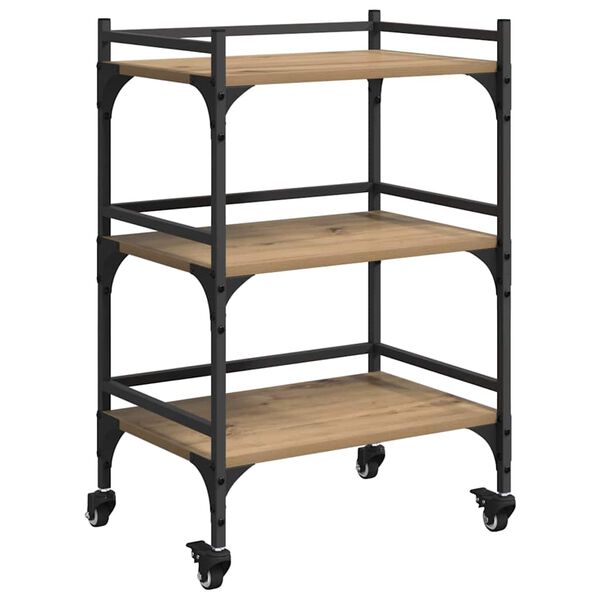 vidaXL Kitchen Trolley Artisan Oak 50 x 35 x 75.5 cm Engineered Wood