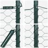 vidaXL Fence Post Green 50 x 0.6 m (50 mm mesh) Steel and PVC
