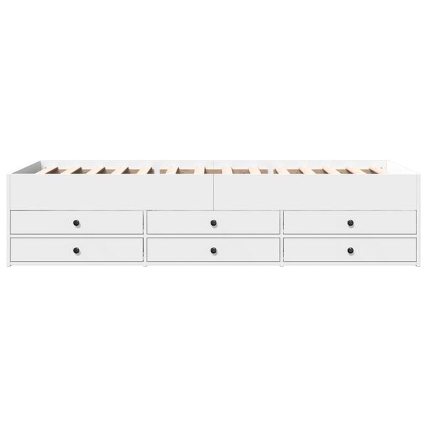 vidaXL Daybed with Drawers without Mattress White 100x200 cm