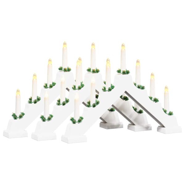 vidaXL Christmas Candle Bridge 3 pcs White 39.5 x 5 x 29 cm