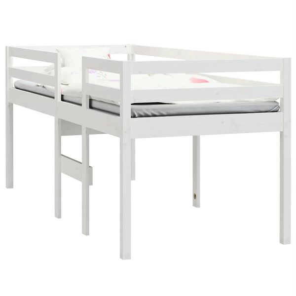 vidaXL High Sleeper Bed without Mattress White 80x200 cm Solid Wood Pine