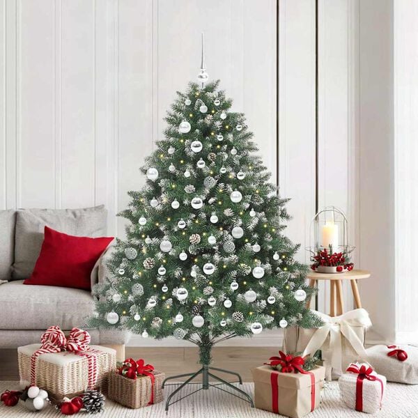 vidaXL Artificial Christmas Tree with 300 LEDs with Stand Green 180 cm