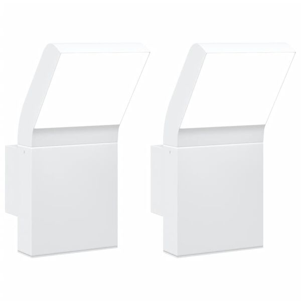 vidaXL Outdoor LED Wall Lights 2pcs White Die-cast Aluminium