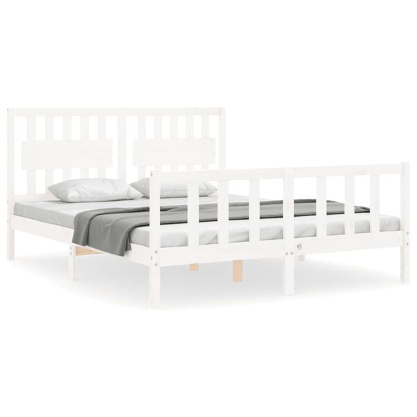vidaXL Bed Frame without Mattress White 160x200 cm Solid Wood Pine