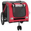 vidaXL Pet Bike Trailer Red and Grey Oxford Fabric and Iron