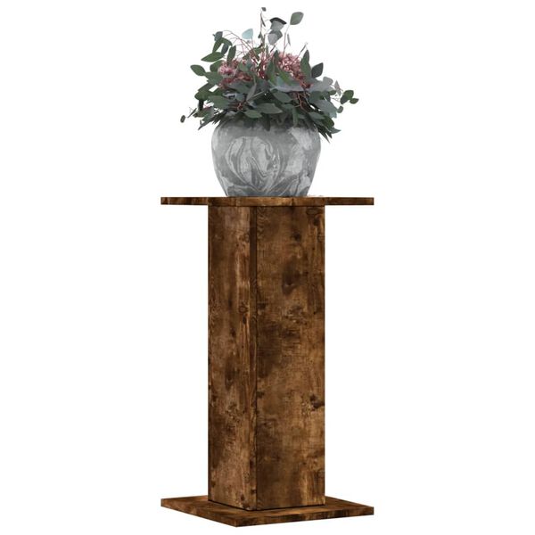 vidaXL Plant Stands 2 pcs Smoked Oak 30x30x60 cm Engineered Wood