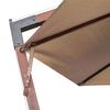 vidaXL Hanging Garden Parasol with Pole Taupe 3.5x2.9 m Solid Fir Wood