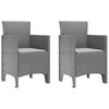 vidaXL Garden Chair 2 pcs Light grey 53 x 49 x 85 cm PP