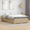 vidaXL Bed Frame Brown 140 x 200 cm Engineered wood