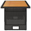 vidaXL Garden Table Black 100x50x43/63 cm Solid Wood Acacia&Poly Rattan