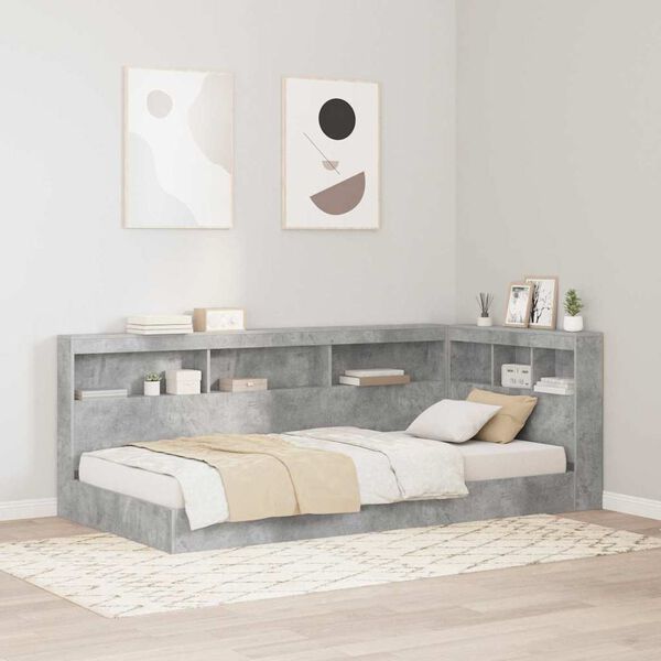 vidaXL Storage Headboard Concrete Grey 80 cm Engineered Wood