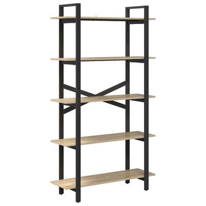vidaXL Bookshelf 5-Tier 100 x 33.5 x 178 cm Engineered Wood Sonoma Oak