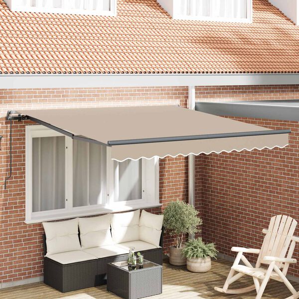 vidaXL Retractable Awning Beige 300 x 250 cm Polyester and Steel