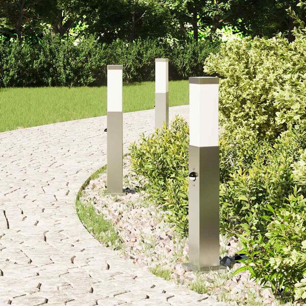vidaXL Bollard Lights with Sensor 3 pcs 50 cm Stainless Steel IP44