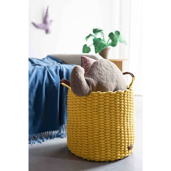 KidsDepot 2 Piece Basket Set Korbo L Cotton Yellow