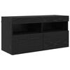 vidaXL TV Wall Cabinet Set 7 pcs Black Oak Engineered Wood