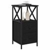 vidaXL Bedside Cabinet with Drawer 2 pcs Black Oak 34 x 35.5 x 70 cm