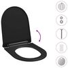 vidaXL Soft-close Toilet Seat with Quick-release Design Black