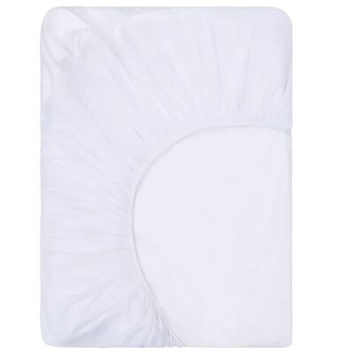 vidaXL Fitted Sheets Waterproof 2 pcs Cotton 100x200 cm White