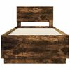vidaXL Bed Frame with Headboard Smoked Oak 70 x 190 cm Engineered Wood