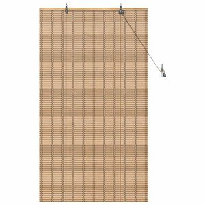 vidaXL Roller Blind with Curtains Manual Nature 80 x 160 cm Bamboo