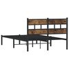 vidaXL Metal Bed Frame without Mattress Smoked Oak 120x190 cm Small Double