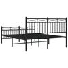vidaXL Metal Bed Frame without Mattress with Footboard Black 140x190cm