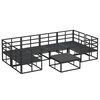 vidaXL Garden Sofa Set with Cushion 7 pcs Black Aluminium