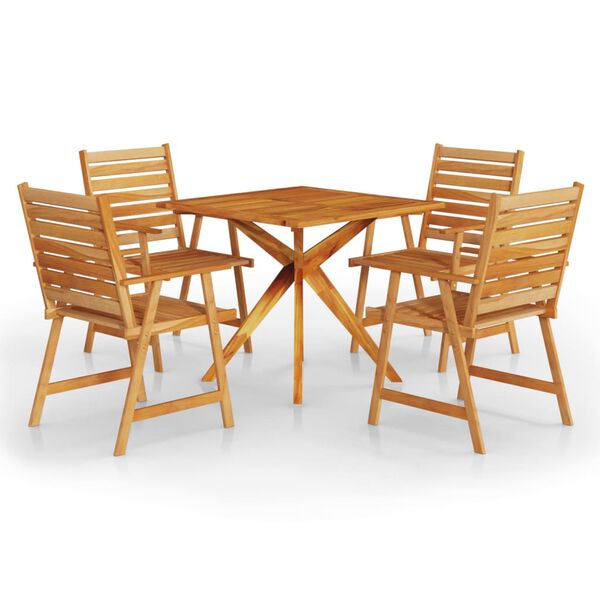 vidaXL 5 Piece Garden Dining Set Solid Wood Acacia