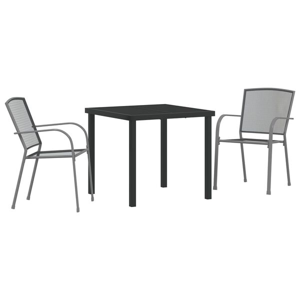 vidaXL Garden Dining Set 7 pcs Anthracite Powder-Coated Steel