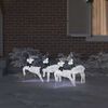 vidaXL LED Reindeers 4 pcs Silver Fabric