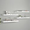 vidaXL Floating Wall Shelves 4 pcs White 80x23.5x3.8 cm MDF