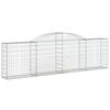 vidaXL Arched Gabion Basket 300x30x80/100 cm Galvanised Iron