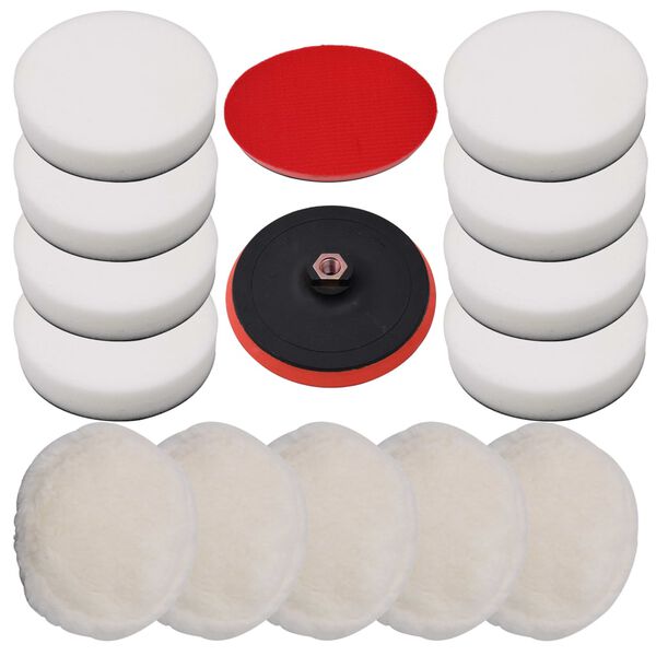 vidaXL 14 Piece Polishing Pad Set 180 mm