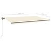 vidaXL Manual Retractable Awning with LED 600x300 cm Cream