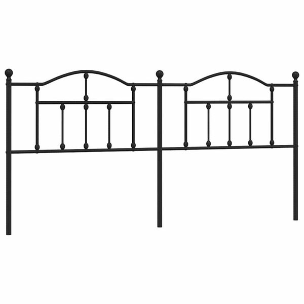 vidaXL Metal Replace Headboard Black 193 cm