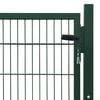 vidaXL Fence Gate Steel Green 100x100 cm