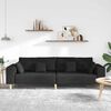 vidaXL Fabric Sofa with Cushion Black 208 cm Fabric